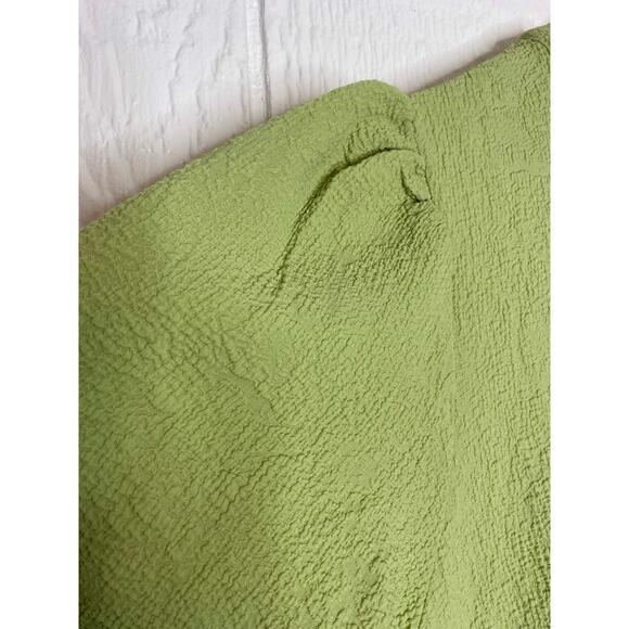 SAMSOE SAMSOE Junis Sage Green Crinkle Crewneck Shift Dress MEDIUM NWT $170 - Picture 9 of 12